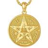 EUDORA Harmony Ball Tetragrammaton Pentagramma Collane per Donna Uomo, Argento Sterling Placcato Oro 18K Amuleto Energia Ciondolo Guardiano Stella Pentacolo Gioielli Regalo per Uomo Lei, 22 Pollici