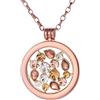 Morella Collana Donna con Pendente in Acciaio Inossidabile Rosato da 70 cm con Moneta Oro Rosa-Argento da 33 mm in Sacchetto di Gioielli