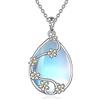 YAFEINI Collana con albero della vita, ciondolo a forma di luna, in argento Sterling 925, collana con albero della vita, gioiello per la vita, regalo per donna, ragazza, mamma, 29 mm (Hauptstein) + 18