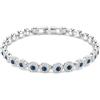 Swarovski Una Angelic - Bracciale tennis placcato al rodio, taglio rotondo, blu
