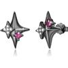 PARYFO Orecchini gotici in argento 925 teschio/angelo diavolo/bambola voodoo/costola nera/ragno/pipistrello/scheletro mano orecchini neri gotici regali per donne ragazze, 14*11 mm, Argento sterling