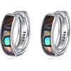 YFN Orecchini neri da uomo in argento sterling 925 con runa vichinga nera orecchini di compleanno per uomini e donne, Argento sterling, Zirconia cubica
