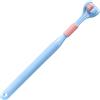 HuaDmaing Spazzolino da denti triplo angolare, pratico spazzolino da denti a 3 lati per autismo con tre testine creative per adulti e bambini, per la cura dei denti e delle gengive (celeste)