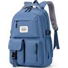 FIORETTO zaino scuola teenager ragazza donna zainetto scuola zaino scuola 14 scomparto per laptop, idrorepellente e leggero Blu scuro