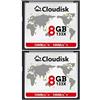 Cloudisk 2-Pack Compact Flash Card 8GB 133X CF 2.0 Card Prestazioni per fotocamera DSLR, fotocamera digitale vintage e attrezzature industriali (8GB CompactFlash)