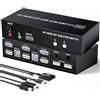 BolAAzuL HDMI Displayport KVM Switch 2 Computer 2 Monitor 4K@60Hz 2 Porte HDMI+DP KVM Switch Dual Monitor con 4 Hub USB 2.0, Dual Monitor Displayport KVM 2PC Condividi 1 Set di tastiera, mouse e 2 monitor