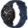 GIOPUEY 22mm 20mm Cinturini Compatibile con Amazfit T-Rex 3 PRO 48mm/T-Rex 3 PRO 44mm, Morbido Silicone Cinturino [Resistente all'Usura] [Traspirante] - Dark Blue