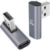 QIANRENON Adattatore USB C a USB 90° Angolo 10Gbps 3.1 Maschio a Femmina Sinistro L Forma Connettore, Lega Al, Per Trasmissione Audio e Video, 2Pcs (Piega Verticale)