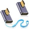 Duttek 8K 90 Degree HDMI Adapter, adattatore HDMI ad angolo sinistro e destro 48Gbps, prolunga UHD HDMI 2.1 maschio a femmina con supporto porta HDMI 8K@60Hz per video 3D HDR, Nintendo Switch 2Pack