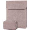 TECOOL Custodia PC Portatili 13-13,3 Pollici Pelle Borsa, Custodia per 2022 2012-2020 MacBook Air/Pro 13 M2 M1, 2021 2023 MacBook Pro 14 M3 M2 M1, 13,5 Surface Laptop, Matebook D14 Sleeve-Rosa
