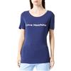 Love Moschino Tight-Fit Short-Sleeved T-Shirt, Blu Scuro, 50 Donna
