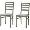 Fashion Commerce FC2641 Set di 2 Sedie, Legno, Tortora, 47x50x88 cm, 2 unità