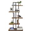 Mondeer Libreria, Scaffale Autoportante a 5 Ripiani, con Struttura in Metallo, Scaffale da Esporre, 74 x 28 x 144,5 cm, in Stile Industriale, per Soggiorno, Camera da Letto, Casa e Ufficio, Marrone