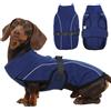 Hjyokuso Cappotto per Bassotto, Cappotti in Pile Extra Caldi per Cani, Cappotto Antivento Riflettente per Bassotto, Comodo Maglione per Bassotto per Cani di Piccola Taglia Blu Navy L