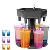 Alihoo 6 dispenser e supporto per bicchierini da liquore, dispenser a sei vie, dispenser per shot da bar, dispenser per cocktail, dispenser con slogan, dispenser per vino, con 6 tappi in silicone