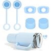 TOYMIS Silicone Tappo Antigoccia Set, Accessorio per Bicchiere Compatibile con Stanley Cup 2,0 40/30oz Inclusi 2 Tappi Quadrati 2 Tappi Rotondi e 2 Copri Cannuccia (Azzurro Cielo)