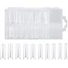 SAVITA 100pcs C Curve Nail Tips u Curved Square Shape French False Nail Tips Con Scatola Per Saloni Di Manicure E Fai Da Te Nail Art 10 Dimensioni (Trasparente)