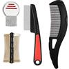 VGECEE 4 Pezzi Pettini Anti-Forfora, Pettini per La Rimozione della Forfora a Denti Fini in Acciaio Inox Dandruff Comb Pettine Anti Pidocchi e Anti Lendini per Adulti, Bambini o Animali Domestici