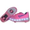 WOHS Scarpe da Ginnastica con Due Ruote e luci LED. Ricaricabile, 16 Effetti di Luce. Ruota Posteriore Automatica. Rosa/Lilla. Taglia 32