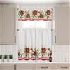 Elrene Home Fashions Set di 3 mensole e mantovana, motivo stella di Natale, colore rosso e bianco, per cucina/caffè e bagno, 152,4 x 38,1 cm, 76,2 x 91,4 cm, avorio