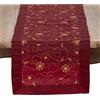 SARO LIFESTYLE Runner da tavola ricamato e con paillettes in tonalità festive, collezione Sevilla, XJ511.BU1690B, 100% poliestere, bordeaux