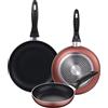 San Ignacio Set 3 padelle 16/20/24 cm, alluminio pressato, adatte a induzione, collezione Paradise