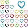 PHMING 30 Pezzi Mini Moschettoni per Borse Cuore, Moschettoni Colorato | Forma di Cuore, 16 Colores, Anelli per Borse Colorato, per Portachiavi, Zaino, Artigianato