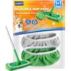 WOKEEPOW 2 Panni Riutilizzabili per Swiffer Lavapavimenti, Coral Velvet per Swiffer Panni Catturapolvere, 25,4 X 11,5 Cm, Utilizzabile Sia Asciutto Che Bagnato, Ottimo Effetto Pulente, Grigio + Verde