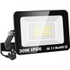 SKYWORLD 30W Faretti a LED per esterni, 3000LM Faretto Led da Esterno con Spina, Proiettore Faro Led Bianca Fredda 6000K Impermeabile Fari di sicurezza per Terrazza, Giardino, Cortile, Patio, Garage