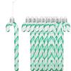 HERZWILD 12 bastoncini di zucchero luccicanti per albero di Natale, in plastica, asta di zucchero, decorazione per albero di Natale, decorazione per feste, bomboniere (verde)