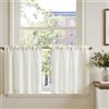 TOPICK Tenda Cucina Tende Corte Piccole Brise Vento, Bianco 90x60 cm 2 Pannelli con Passante per Traversa Per Finestra, Armadio, Mobile Basso, Camera e Copertura Sotto Lavandino