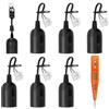 KARELLS 6 PCS Portalampada E27,E27 Lampade Basi con Filo e Terminale,Portalampade con Tester di Tensione,per Lampade a Sospensione in Soggiorno,Cucina,Nero