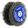 TIVOLY - Spazzola metallica in acciaio ondulato per trapano - Per sverniciatura di barre e tubi metallici Ø10-20 mm - Aggancio antirotazione