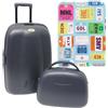 WELL HOME MOBILIARIO & DECORACIÓN Set di valigie trolley + beauty case abs inserisci una custodia protettiva City Plates, multicolore, Set valigia Trolley + trousse con custodia protettiva