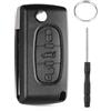 Chaexii per Peugeot 207 Chiave con Telecomando, 3 Tasti Copertura Chiave di Ricambio per Peugeot 407 307 308 207 CC SW, Kit di Riparazione per Chiave CE0536