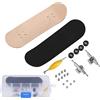 Honiwu Mini Skateboard con Dita, Tastiera in Lega di Acero, Scheda da Dito PRO con Scatola Antiscivolo in PU, riduzione della Pressione, Regali per Bambini(Nero)