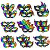Cosysparks Maschere Carnevale Bambini, 18 Pcs Fai da te Maschere di Carta per Decorare I Bambini Funny Magic Scratch Art Masks Craft Kit per Halloween Compleanno Cosplay Festa a Tema (Carnevale)
