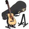 Garosa 15cm miniatura chitarra in legno, strumento musicale decorativo nero, decorativo per arredamento, for casa delle bambole