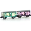LEMKE Hobbytrain 81223489-Set di 2 carri merci coperti K2 RM, EP.V - scartamento N