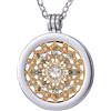 Morella Collana Donna con Pendente in Acciaio Inossidabile da 70 cm con Moneta Argento-Rosa-Oro da 33 mm in Sacchetto di Gioielli