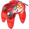 FAIRY TAIL & GLITZER FEE Gamepad Joypad - Controller per Nintendo 64 N64, colore: Rosso trasparente
