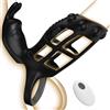 SuperLove Vibrating Cock Ring Penis Sleeve with Remote Black