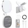 K&F CONCEPT Anello Luminoso Magnetico con Specchio, Luce di Riempimento LED 360°, batteria ricaricabile 900mAh, compatibile con MagSafe per iPhone, luce portatile per smartphone, colore bianco