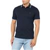 BOSS Square Patch Logo Slim Fit Cotton Polo Shirt, Blu Spazio, S Uomo