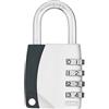 ABUS 155/40 Lucchetto a Combinazione Serratura a Combinazione, 40mm, Staffa in Acciaio, Corpo in Zinco, Argento