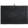 MSV - Tappetino da bagno in microfibra di ciniglia - Pelo lungo, antiscivolo - Comodo anello per appenderlo - Comfort e igiene ottimizzati - Grigio scuro - Tappetino singolo - 60x60 cm