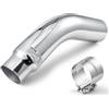 VEVOR Silenziatore Valvola Interruttore, Ingresso 101,6 mm, Uscita 127 mm, Lunghezza Totale 584 mm, Terminale di Scarico Curvo Verso il Basso con Morsetto per Camion, Superficie Cromata