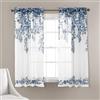 Lush Decor Tanisha - Coppia di tende trasparenti per finestra, 160 cm di lunghezza x 96,5 cm di larghezza, blu navy e bianco