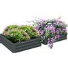 Outsunny Set di 2 orti quadrati da giardino dim. 100L x 100l x 30H cm - lamiera ondulata verde