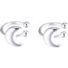 SLUYNZ Orecchini a clip in argento sterling 925 con luna, orecchini per donne adolescenti avvolgere orecchini senza penetrante cartilagine orecchini, Argento sterling